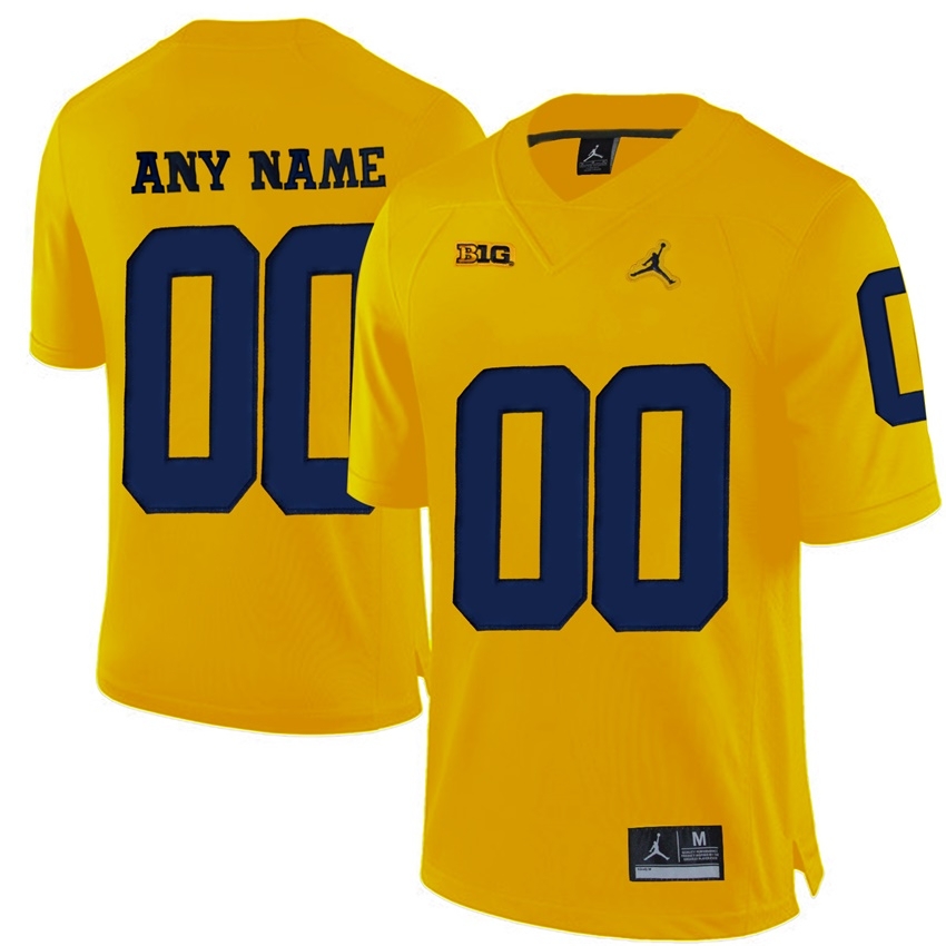 Michigan Wolverines Men's NCAA Yellow Limited Customized College Football Jersey EJP8849HB
